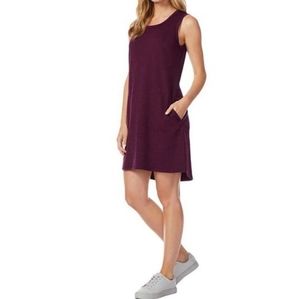 32 Degrees Burgundy Space Dye Sleeveless Dress with side pockets NWT XSMALL